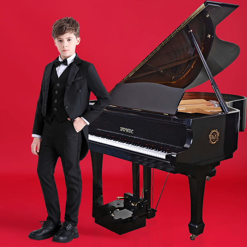 Handsome Children's Tailcoat Suit, Boys' Formal Wear, Violin and Piano Performance Attire, British Style