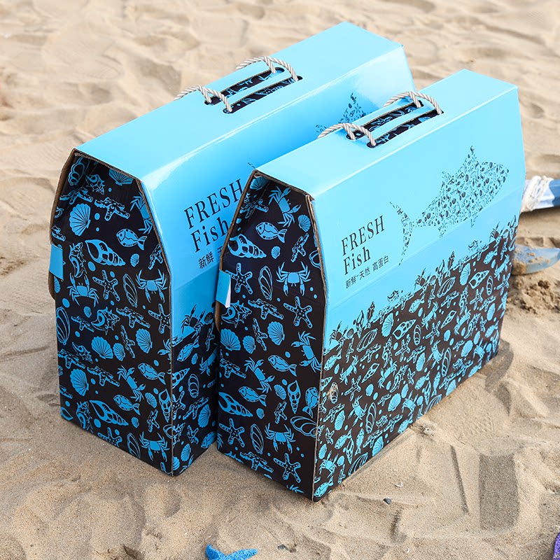 Middle Autumn Crab Great Hairy Crab Seafood Sea Cucumber Gift Box Upscale Handbag packed box Seafood Big Gift Bag Packing Box Custom-made