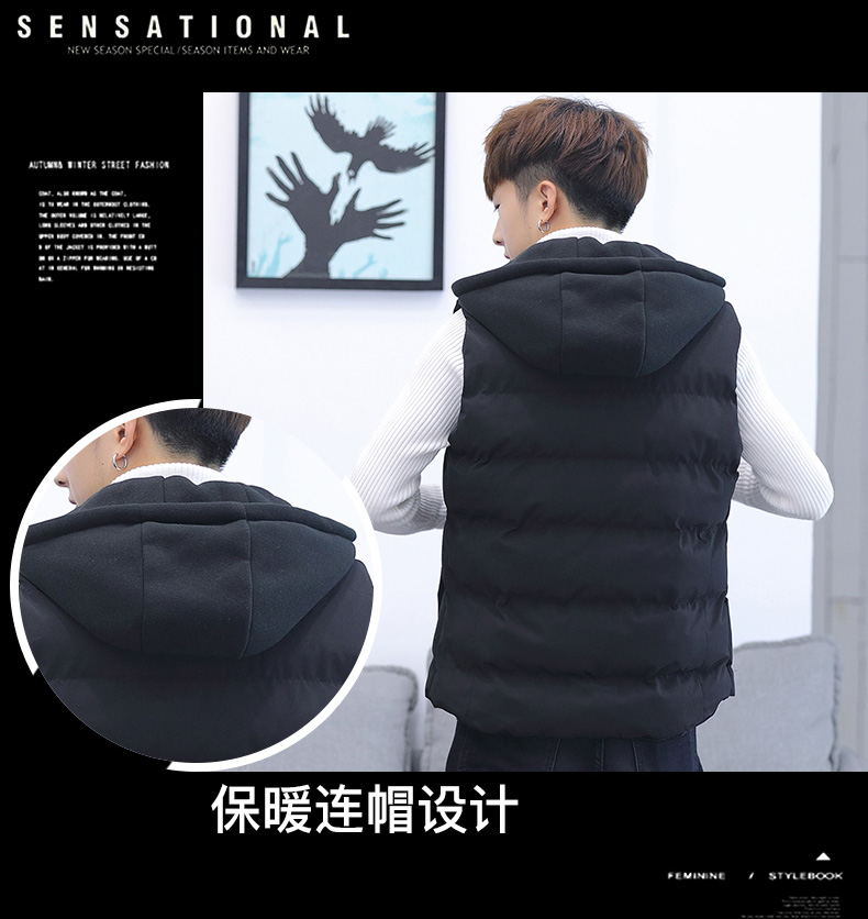 Vest nam mùa thu và mùa đông cotton vest thanh niên vest nam phiên bản Hàn Quốc dày áo vest không tay áo khoác cotton quần áo thủy triều HQ khoác vest nữ