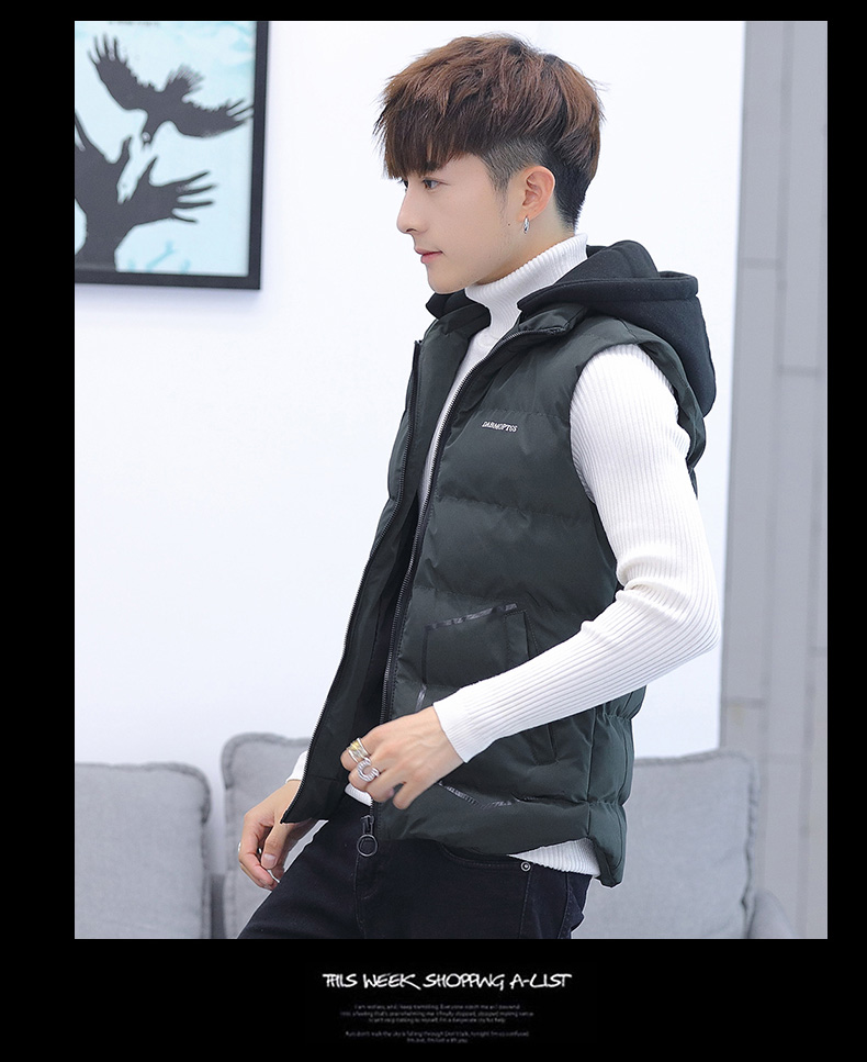 Vest nam mùa thu và mùa đông cotton vest thanh niên vest nam phiên bản Hàn Quốc dày áo vest không tay áo khoác cotton quần áo thủy triều HQ khoác vest nữ