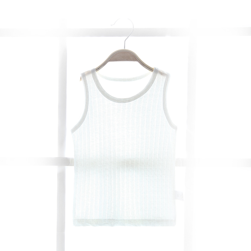 Bé sling vest cotton mỏng mới bé gái bụng mặc cậu bé không tay đầu.