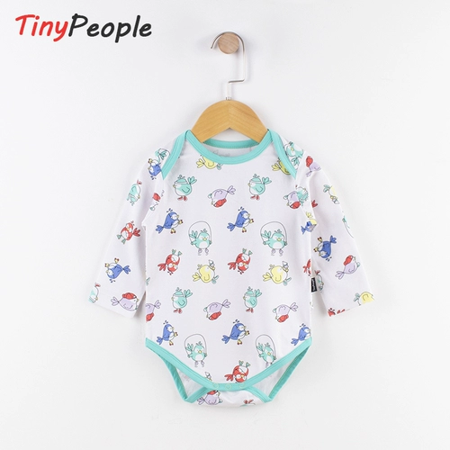 Tinypable Happy Bird Baby Pure Cotton Long -Sleeved Past Clothing Bab