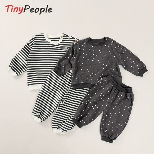 Скандинавский детский хлопковый осенний комплект, лонгслив, штаны, скандинавский стиль