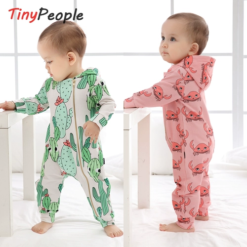 Скандинавское детское хлопковое демисезонное боди с капюшоном для выхода на улицу, скандинавский стиль, в западном стиле