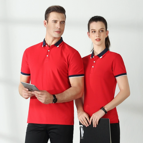 Летняя красная футболка polo для работы, делается под заказ, с печатью вашего логотипа, короткий рукав