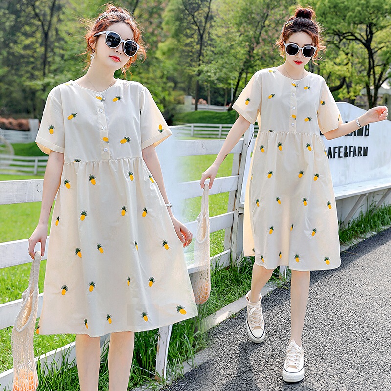 Maternity Dress Pure Cotton Summer Mid-Length Elegant Summer Outfit Fashionable Maternity Dress Summer Shirt Dress Maternity Dress Pure Cotton Summer Mid-Length Elegant Summer Outfit Fashionable Maternity Dress Summer Shirt Dress