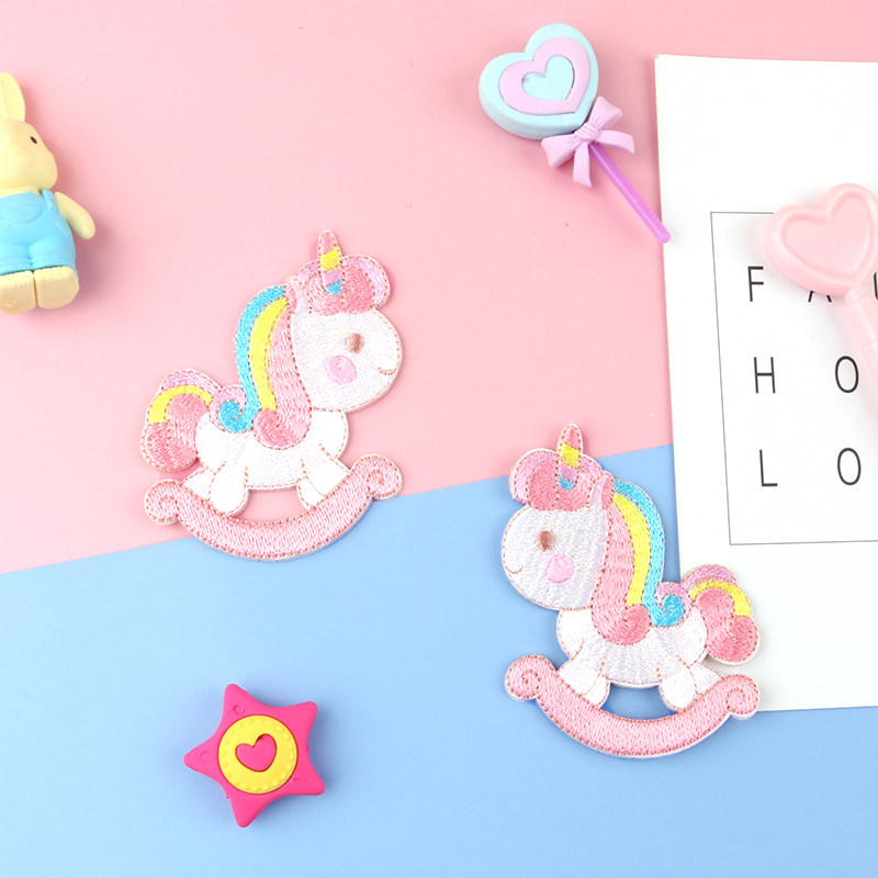 Decorative stickers hand account stickers Joker fashion self-adhesive hole stickers flying sky unicorn embroidery cloth stickers clothes mobile phone DIY