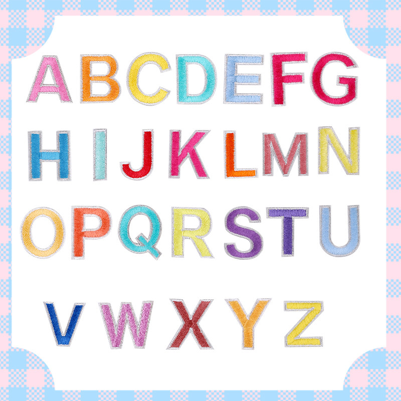 Macaron letter embroidery cloth sticker mobile phone protective case shoes school bag quilt toddler mark DIY decoration self-adhesive