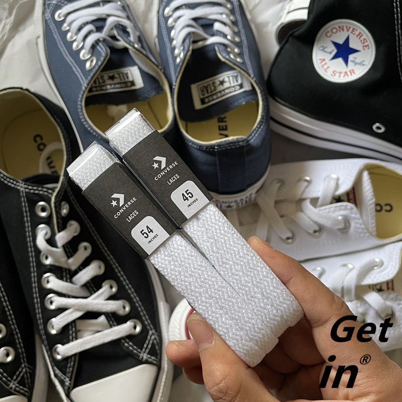 Converse All Star Original Shoelaces Suitable for Classic/Evergreen/Star Arrow Canvas Shoes Pure White