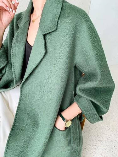 Элитное двусторонное кашемировое демисезонное длинное шерстяное шерстяное пальто, средней длины, в корейском стиле