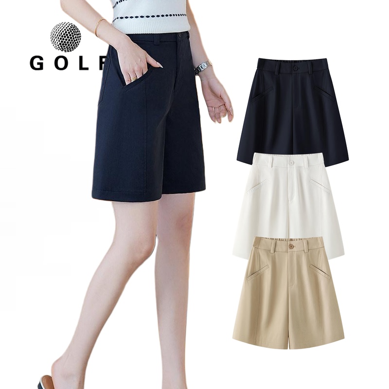 Women's Golf Wear Summer Thin High-Waisted Loose Five-Point Shorts Fashionable Casual Pants Women's Elastic Sports Pants Women's Golf Wear Summer Thin High-Waisted Loose Five-Point Shorts Fashionable Casual Pants Women's Elastic Sports Pants