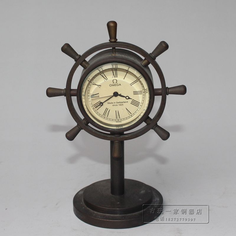 Antique antique miscellaneous brass Western watch mechanical clock retro - European home decoration