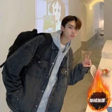 Джинсовая мужская осенняя куртка, парная одежда для влюбленных, джинсовый комплект с капюшоном, в американском стиле, изысканный стиль