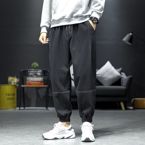 Черные утепленные штаны, парашютист, осенние, свободный крой