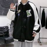 Бейсбольная форма, куртка, парная одежда для влюбленных, французский стиль, с вышивкой, оверсайз