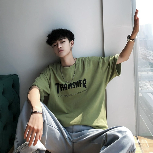 Tide, трендовая хлопковая летняя футболка с коротким рукавом, в корейском стиле