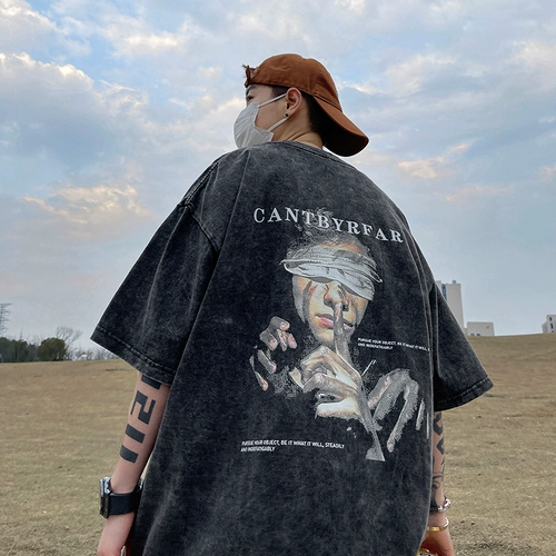 Хлопковая футболка, европейский стиль, оверсайз