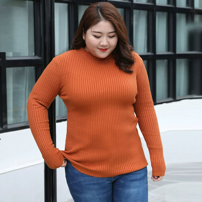 Demi-season knitted sweater, size, high collar
