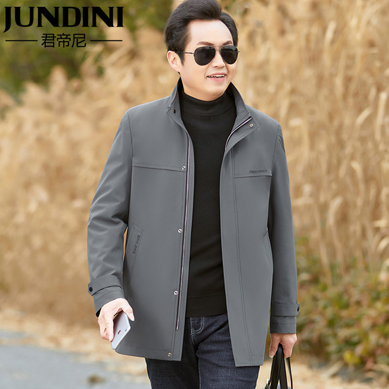 50-year-old dad spring slim fit jacket in old age clip jersey men's medium long version of wind clothes middle-aged men's spring clothing blouses