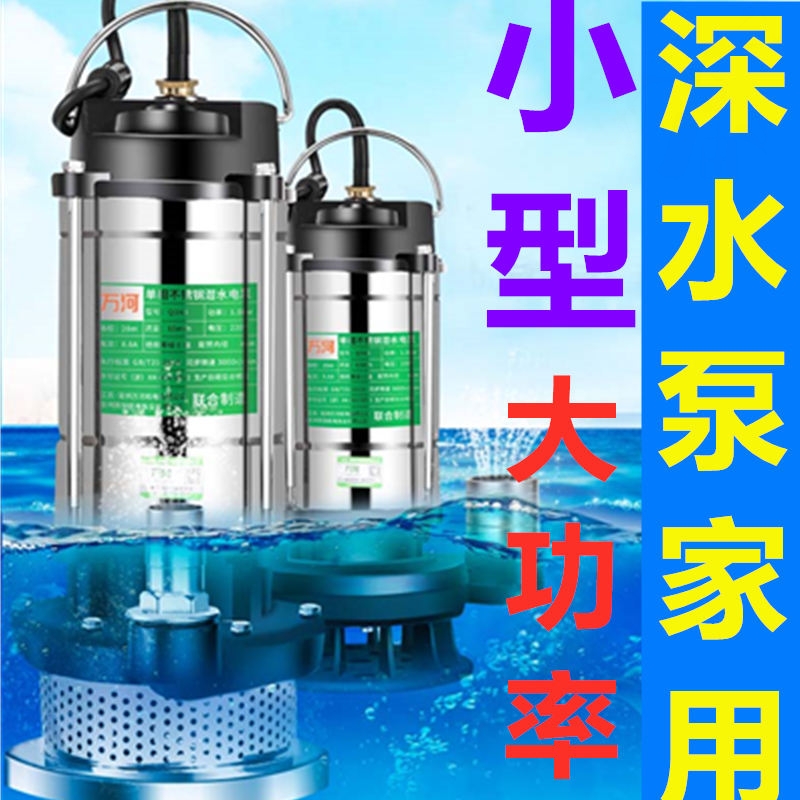Deep water pump well pumped with suction pump water pump Home Small 220v DC submersible pump Irrigation Watering Pumps Pound Stick