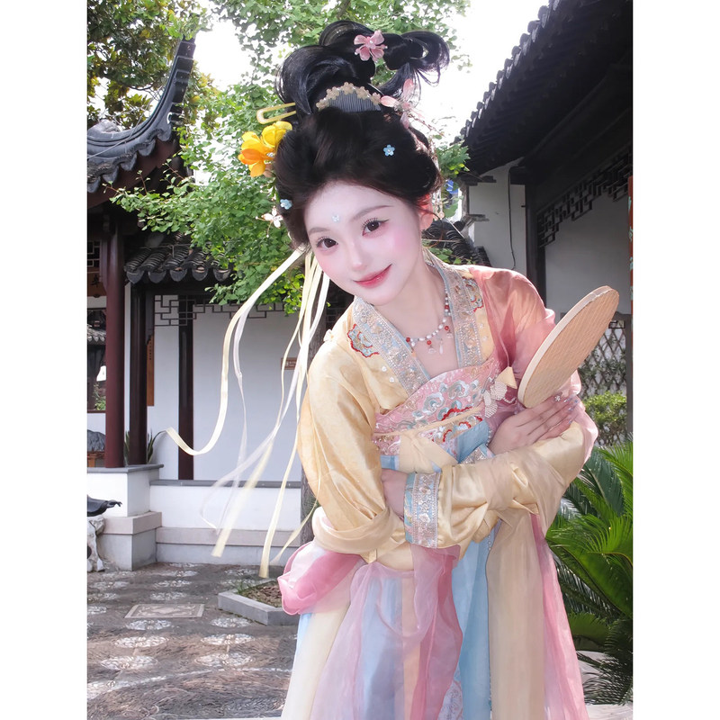 Xiaotang Style Hanfu for Women 2026 New Tang-Style Chest-Length Skirt Summer Pink Women's Full Set of Ancient Costume Complete Set