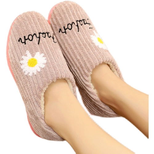 Зимние хлопковые тапочки для мужчин, а также бархатные повседневные хлопковые туфли, теплые туфли для папы для пар, мужские хлопковые тапочки для дома и улицы, вельветовые хлопковые туфли.