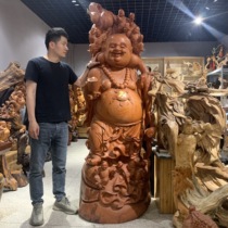 Rosewood wood carving Maitreya Buddha ornaments wood carving Wuzi pot-bellied laugh Queen characters lucky living room thuja sutchuenensis