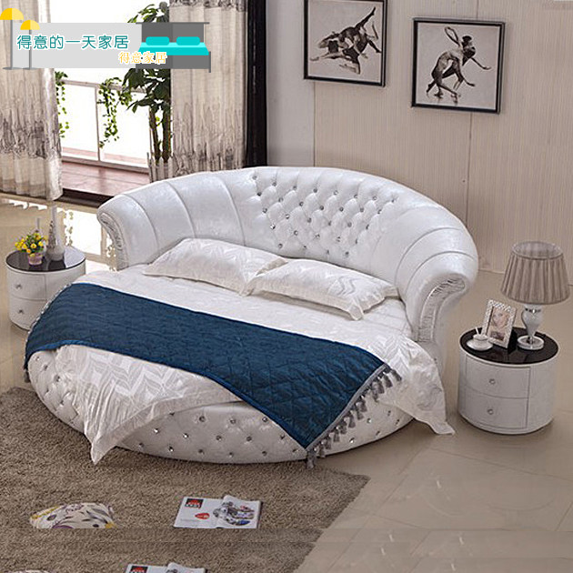 Round bed double bed wedding bed modern minimalist master bedroom princess bed size apartment master bedroom sexy net red couple bed