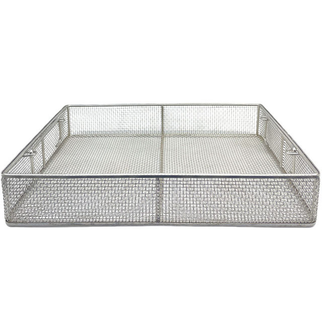 Stainless steel woven mesh basket Precision small hole mesh basket Operating room instrument disinfection and cleaning basket Stainless steel sterilization mesh basket