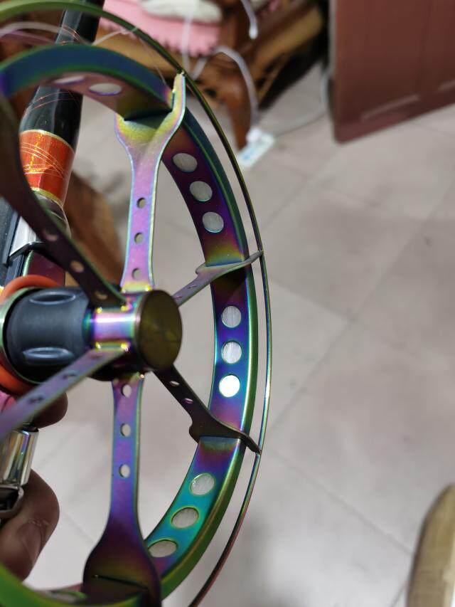 Pure handmade 13cm titanium alloy gossip wheel hand dial fishing reel raft pole wheel river fishing wheel anchor fish wheel car wheel