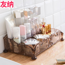  Simple cosmetics storage box Plastic desktop finishing box Lipstick storage grid Girl household dresser storage