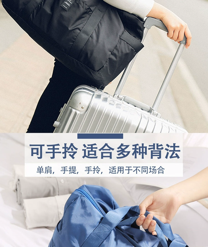 Túi du lịch gấp nam kinh doanh chuyến đi ngắn mạng màu đỏ xách tay dung lượng lớn túi hành lý nhẹ nữ có thể đặt trường hợp xe đẩy - Túi du lịch túi du lịch mini