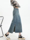 High-Waisted Side Slit Denim Skirt for Women 2025 Autumn and Winter New Design Mid-Length A-Line Skirt Hip-Hugging Skirt