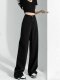 Black Wide-Leg Jeans for Women 2026 New High-Waisted Straight Loose Fit Flattering for Pear-Shaped Body Floor-Length Pants