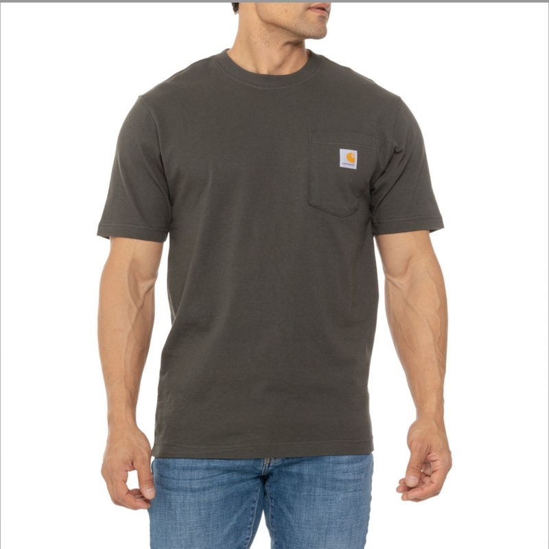 Carhartt K87 Men's Summer Pure Cotton Short-Sleeved Loose Breathable Comfortable T-Shirt Workwear Style Versatile Retro Carhartt K87 Men's Summer Pure Cotton Short-Sleeved Loose Breathable Comfortable T-Shirt Workwear Style Versatile Retro