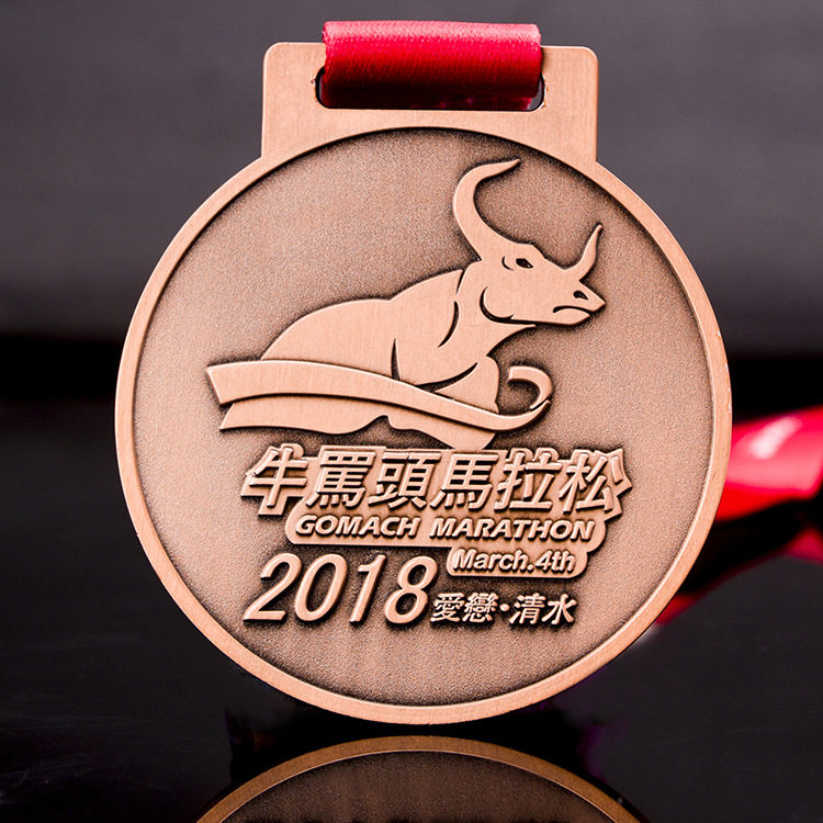 Niu Horse Head Marathon Games Competition Metal Medals Zinc Alloy Medals Custom Logo Design and Production