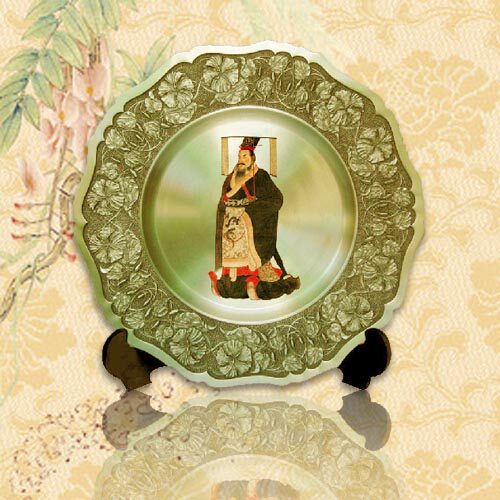 Gold and silver craft ornaments Historical task ornaments Commemorative plate customization Commemorative portrait customization