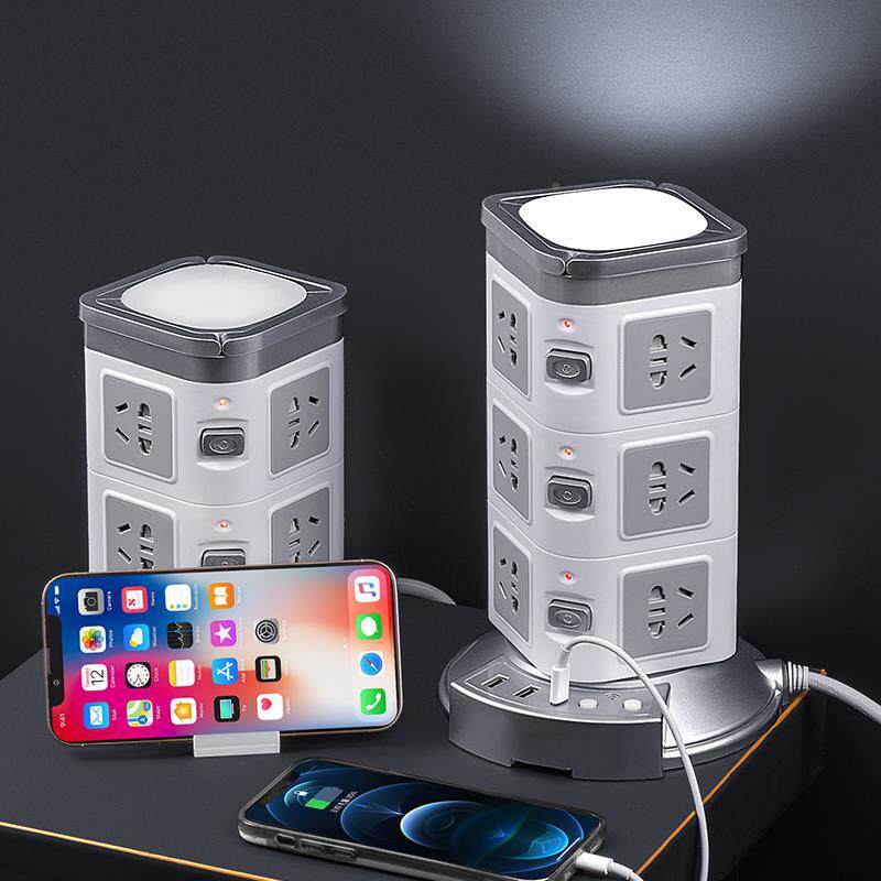 Vertical socket panel porous tower handheld intelligent plug-in USB charging multifunction wiring board-Taobao