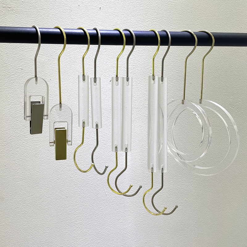 Clothing stores hook acrylic clothes rack long S hook transparent circle hook scarf scarf frame shook clothes hook hook hook hook hook hook hook hook hook hook hook hook