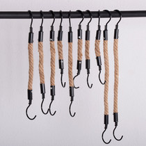 Clothing store hook Wall hanging clothes hook Creative hemp rope single hook s-shaped hanger hook extended hanger hook