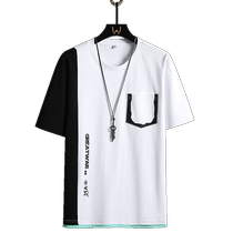 Outlet NASA short-sleeved t-shirt mens summer new fashion brand casual loose t-shirt mens trendy clothes
