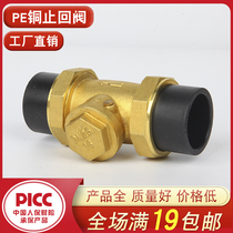 pe copper check valve 20 25 32 brass check valve pe hot melt pipe one-way check valve