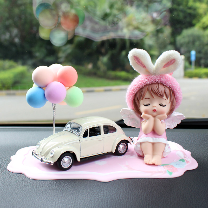 アニーエンジェルベビーカーオーナメント、かわいい小さなプリンセスカーデコレーション、人形、バースデーケーキ、ベーキングプラグイン
