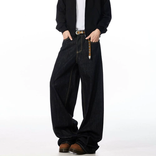Летние джинсы, штаны, в американском стиле, оверсайз, свободный прямой крой