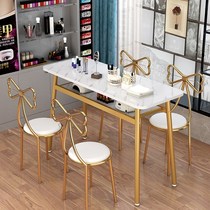 Nail table and chair set European simple Net red economy single small double iron nail table special price