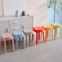 Plastic Stool Thickening Home Table Cooked Rubber Stool Brief high bench Nordic Living room Creative square Round Windmills Den
