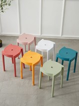 Nordic Plastic Stools Thickening Home Dining Table Benches Living Room Minima Modern Round Bench available with coloured bench Commercial