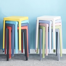 Plastic Stool Thickening square stool Adult stool Domestic stool Sitting Room Short Bench Nordic Table High Bench Round Stool