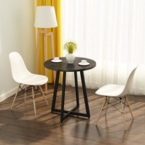 Nordic small round table modern simple balcony casual coffee table milk tea shop table reception table negotiation table and chair combination