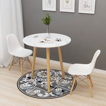 Nordic reception Negotiations table and chairs Combined modern office guests room Small round table One table Four chairs casual dining table minimalist